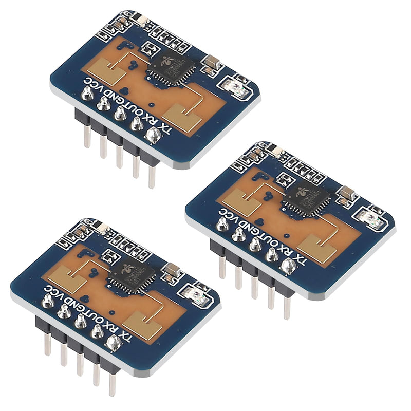 3pcs LD2410C Human Presence Radar Sensor Module HLK-LD2410 LD2410 Millimeter Wave Non-Contact 24GHz ISM Band Serial Port IO Level Output 3pcs LD2410C