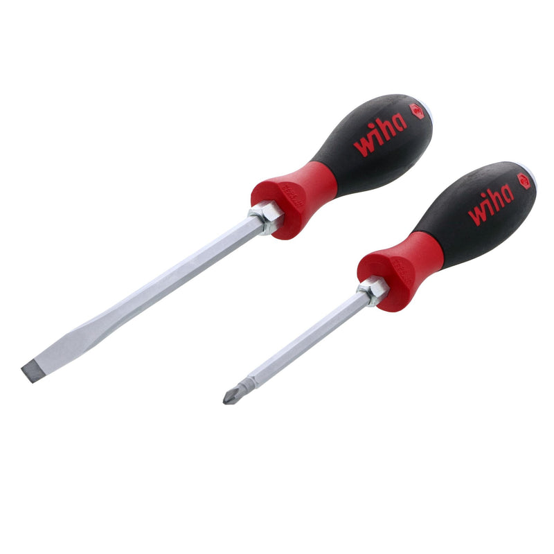 Wiha 53082 2 Piece SoftFinish XHeavy Duty Slotted and Phillips Screwdriver Set Wiha 2 Piece SoftFinish XHeavy Duty Screwdriver Set