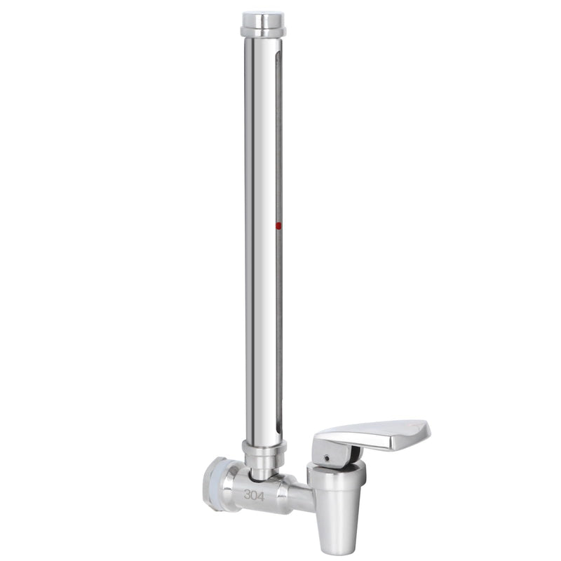 304 Stainless Steel Sight Glass Spigot, Compatible with Universal Gravity-Fed Water Filtration Systems, Clear Water Level View, Stainless Steel Handle 7" Complete