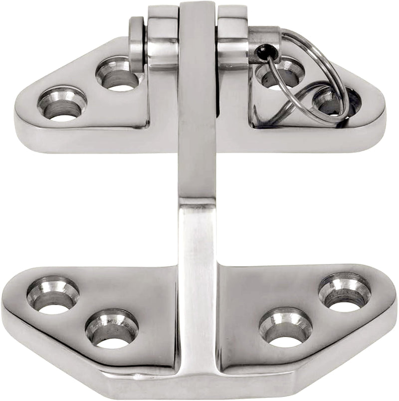 Long Reach Stainless Hatch Hinge, Heavy Duty Marine Grade Stainless Steel 316 Hinge with Removable Pin Ship RV Accessories Yacht Hardware Marine Hatch Hinge 1PC