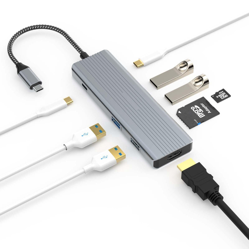Tiergrade USB C Hub 3.0 Docking Station, 9 in 1 Thunderbolt 3 Docking Station for Dell XPS 13/15, HP, Chromebook Pixel, 4K HDMI, 100W PD