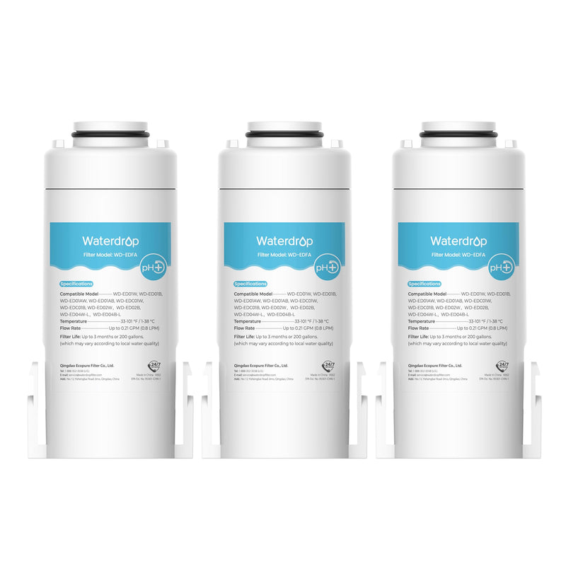 Waterdrop EDFA Alkaline Water Filter Replacement for Waterdrop ED01AW/ED01AB/ED01/ED02/ED04 Rechargeable Electric Pitcher, Improve PH, 3 Months or 200 Gallons, 3 Pack