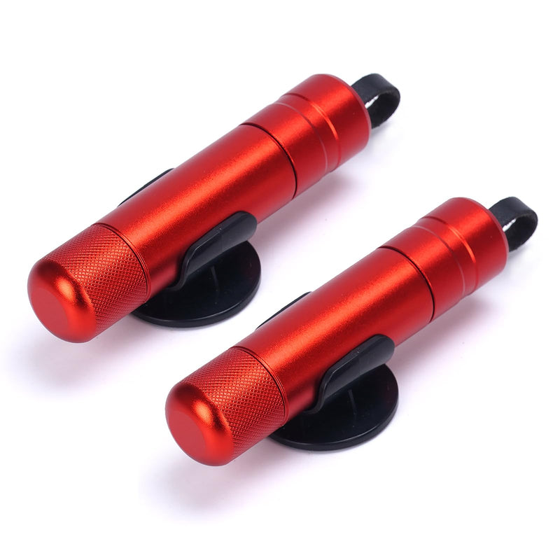 LANBOUY 2 Pack Glass Breaker Car Window Breaker and Seatbelt Cutter Tool, Car Glass Breaker Seat Belt Cutter, Auto Rescue Escape Emergency Safehammer Punch Safety Hammer Window Glass Breaker Red 2 Pack