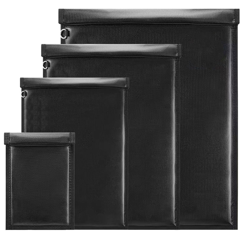 Faraday Bags EMP Proof - Faraday Pouch Key Fob Protector 4 Pack, Faraday Bag for Laptops & Phones & Tablets & Car Keys for Anti-Theft Anti-Tracking, Fireproof & Waterproof RFID Signal Blocker Black--4 Pack