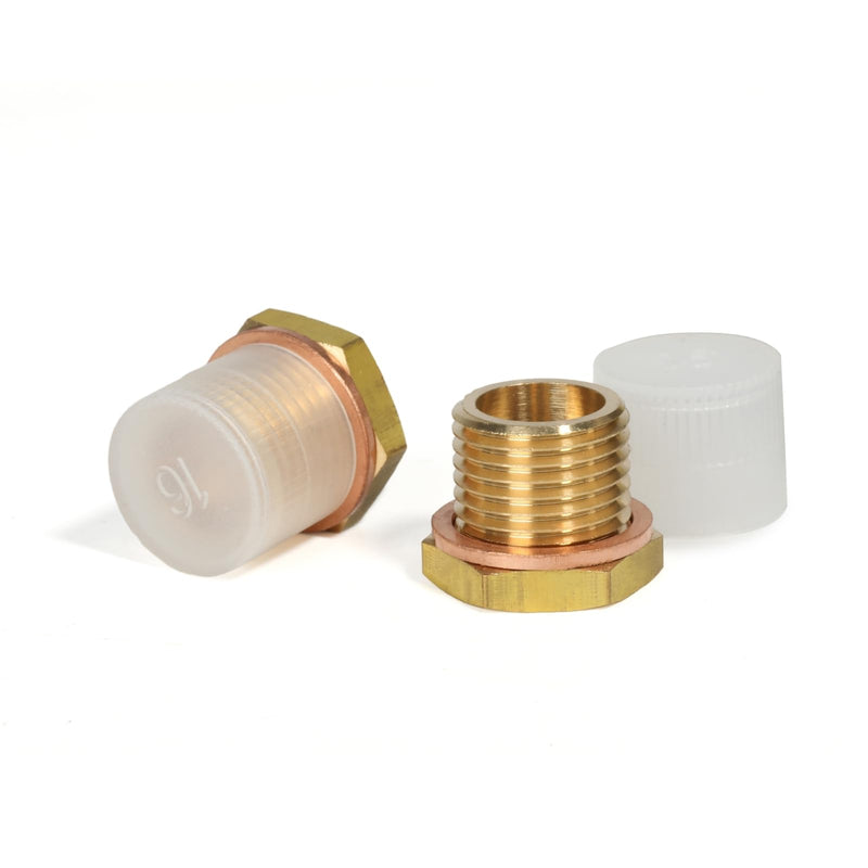 2PCS 1/8" NPT to M16x1.5 Male Pressure Temperature Gauge Sender Adapter With A Crush Washer