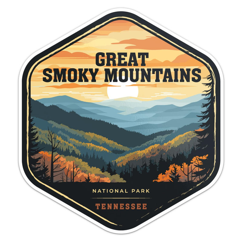 Great Smoky Mountains National Park Sticker - Waterproof Vinyl Decal for Car Bumper, Laptop, Water Bottle, Wall, and Window, Size - 3'' Longer Side Great Smoky Mountains 3'' - longer side