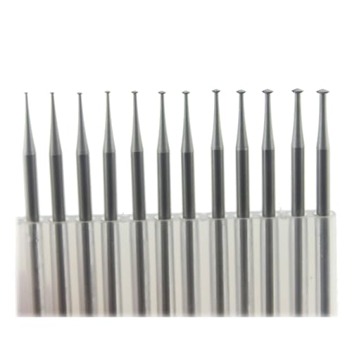 12 Pcs 3/32'' Shank Lapidary Tool 45º Hart Burr (009-023)