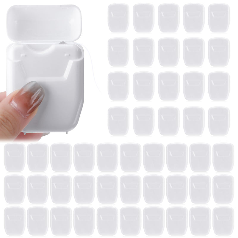 Baderke 50 Pcs Dental Floss Bulk Wedding Gifts for Guests Waxed Mint Dental Floss for Homeless Party Favors Bridal Shower Donated Gifts Teeth Cleaning 30m/32.8 Yard(White Box) White Box