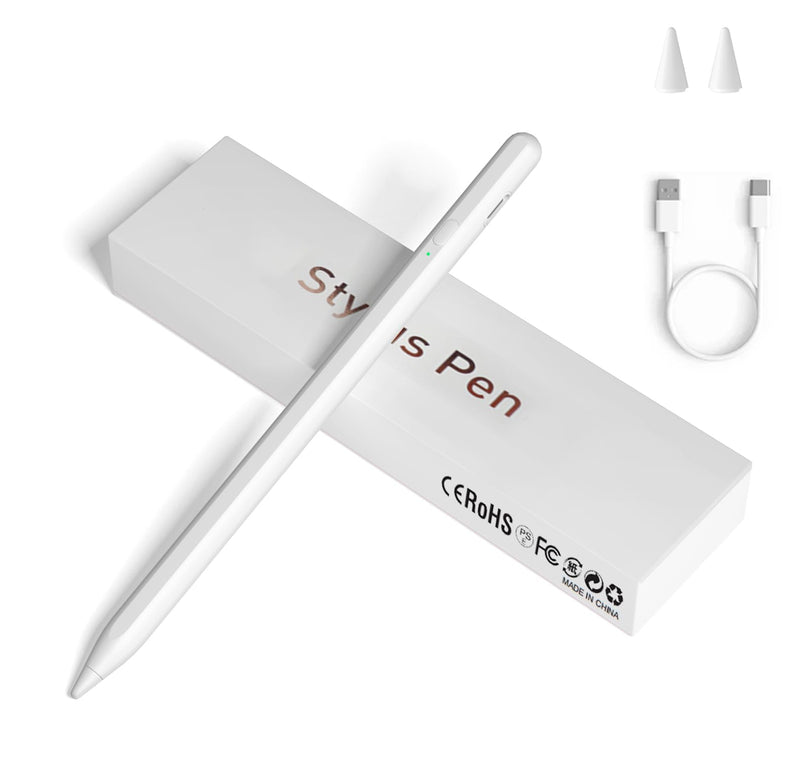 Stylus Pens for Touch Screens, Universal Fine Point iPad Pencil with Magnetic Adsorption Compatible with iPhone/iPad/Samsung/Android/Tablet & Other Touch Screens (White) white