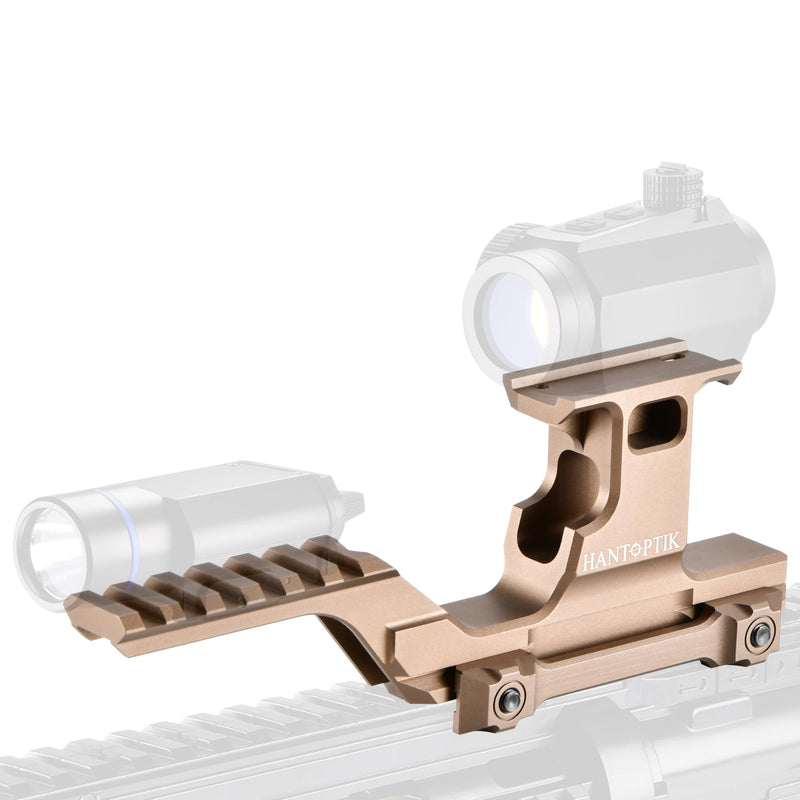 Hantoptik Tactical Group Type Mount, Combo Optic Riser Mount for Laser Night Vision, Red Dot Sight Scope, Holographic Sight, Magnifiers, Picatinny Rail Fast Riser Base Adapter Rail 21 mm Sand