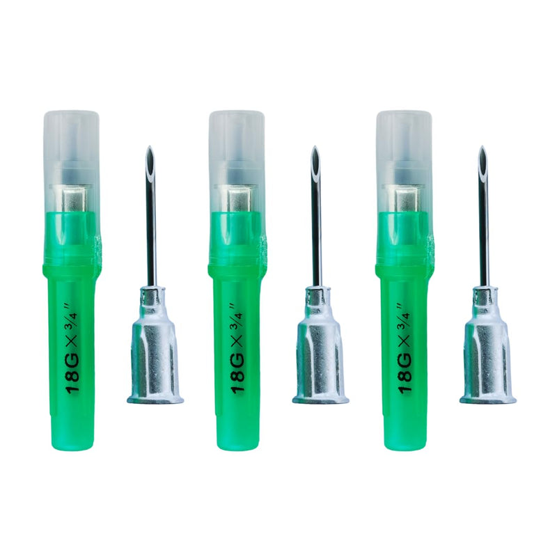 Eli-Vet Veterinary Aluminum Hub Needle, 18G x 3/4 inch (19 mm), Individual Sheath, 100 per Box, AHN1819