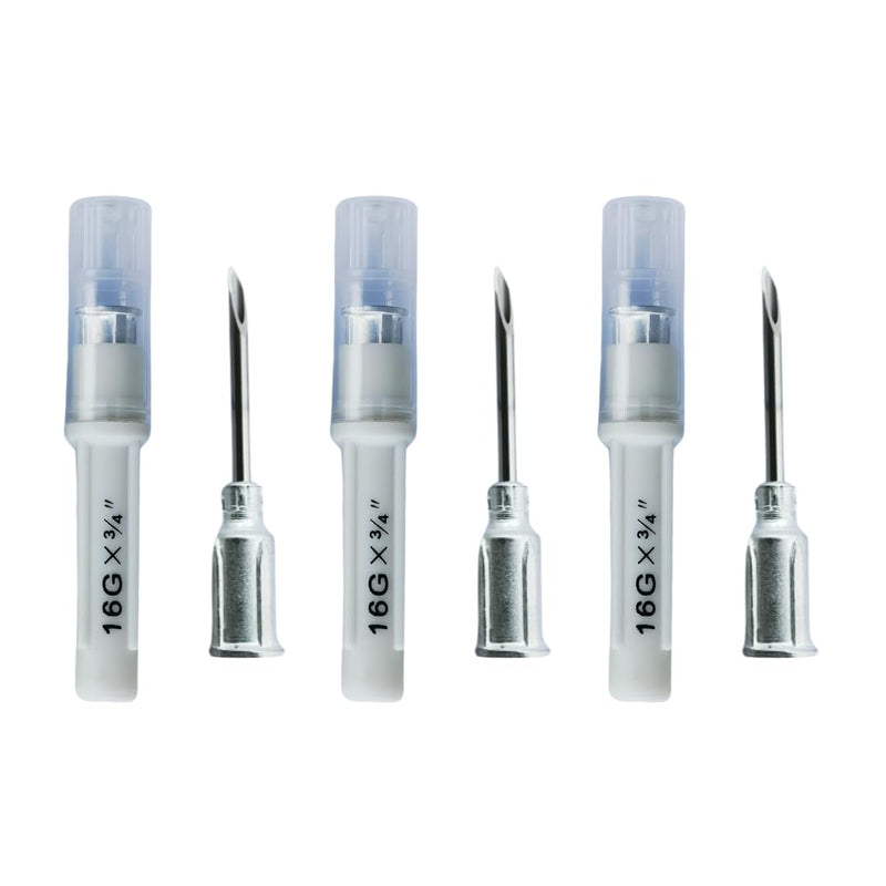 Eli-Vet Veterinary Aluminum Hub Needle, 16G x 3/4 inch (19 mm), Individual Sheath, 100 per Box, AHN1619