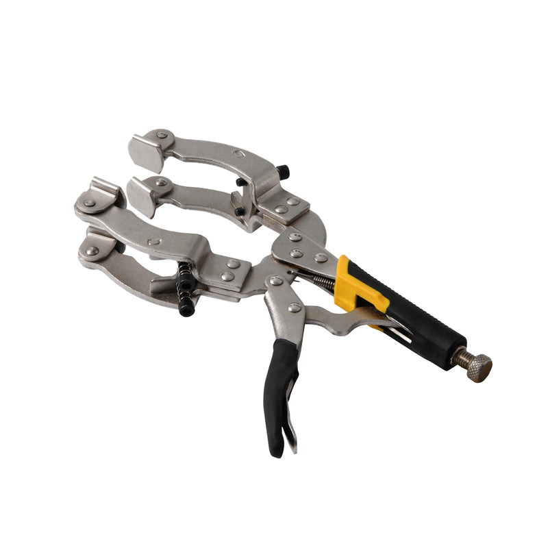 Locking C-Clamp Pipe and Tube Clamp with 4 Pads Vise Grip for Welding Woodworking 11'' Pipe Alignment Tools 2" to 3.5" Range Pipe Tube Welding Capacity Pipe Fit-Up Clamp Locking C-Clamp 11''