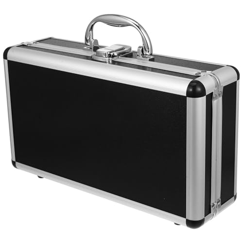 DOITOOL Aluminum Alloy Tool Box Portable Lockable Carrying Suitcase Multi-Purpose Storage Box with Handle Large Capacity Organizer for Hardware Accessories Home Office Travel Workshop Black