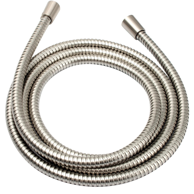 BRIGHT SHOWERS Shower Hose For Hand Held Shower Heads, 96 Inches Cord Extra Long Stainless Steel Hand Shower Hose, Ultra-Flexible Replacement Part with Brass Insert, Brushed Nickel 96 inch