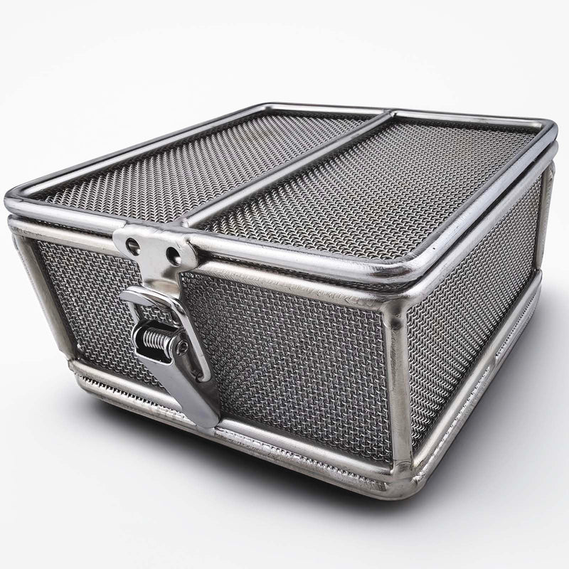Carligo Ultrasonic Cleaner Baskets for Small Parts, Mini Mesh Basket for Steam Jewelry Cleaner Ultrasonic Machine, Stainless Steel Mesh Ball for Sonic Jewelry Cleaner Solution （4" x 4" x 2"） 4" x 4" x 2"