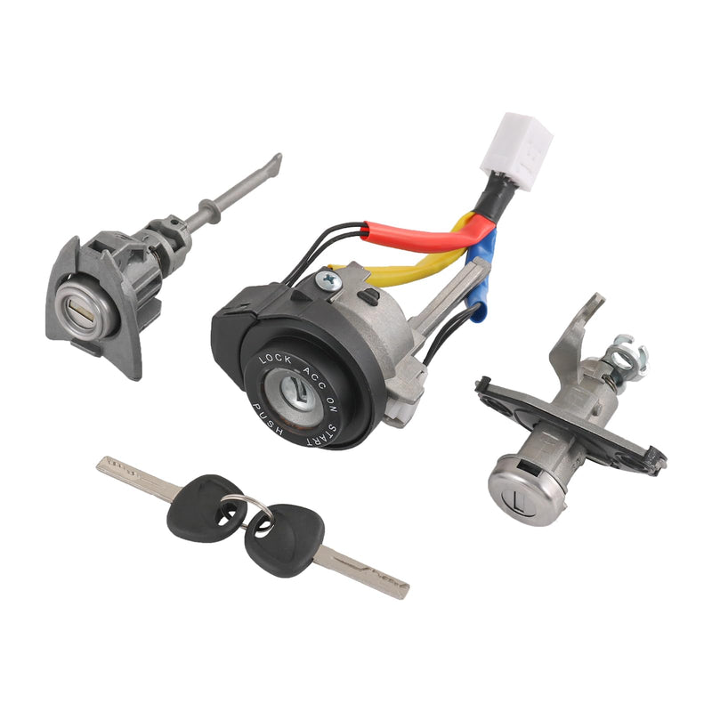 Full Lock Cylinder Set Key Ignition Start Barrel Compatible with 2009-2014 Hyundai Sonata 2011-2015 Hyundai Sonata Hybrid Replace# 81970-3SA00, 81250-3SA00 For 2009-2014 Hyundai Sonata