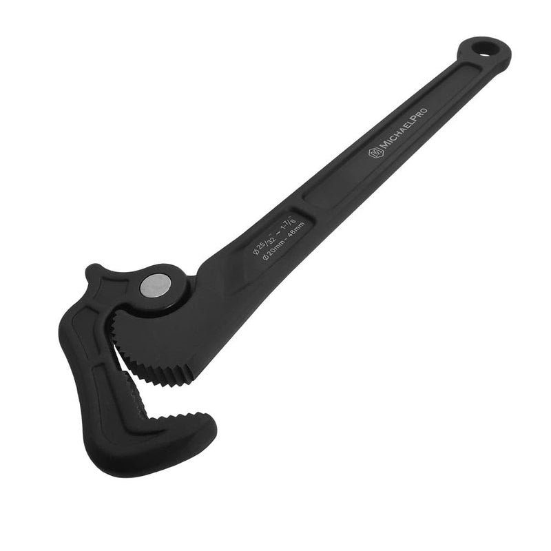 MichaelPro Self Adjusting Pipe Wrench, 14 Inch Multi-Function Spanner Adjustable Plumbing Wrench, Clamping Diameter Up to 1-7/8 Inch (48mm), Adjusting Wrench with Swivel Head 25/32" – 1-7/8"