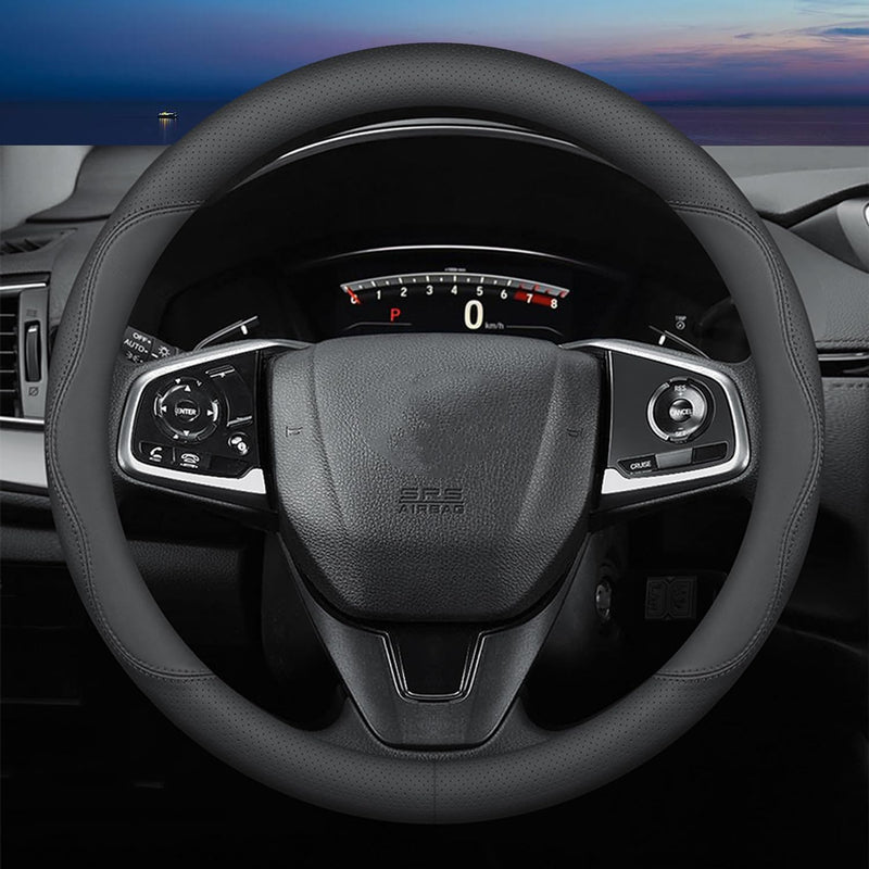 XHRING Car Steering Wheel Cover for Honda Civic Accord CRV HRV Pilot Passport Odyssey Element Insight Fit Ridgeline Clarity City LX EX EXL Si Hatchback Sport Hybrid Touring Accessories, 2026 Black (M)