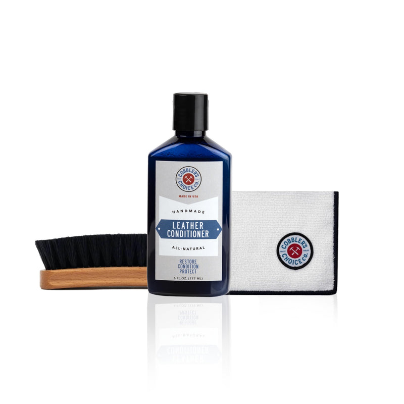 Cobbler's Choice Leather Conditioner, Brush, and Polishing Cloth Kit
