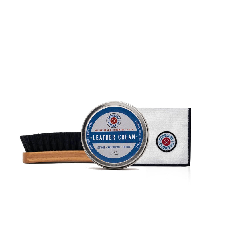 Cobbler's Choice Leather Cream, Brush, and Polishing Cloth Kit