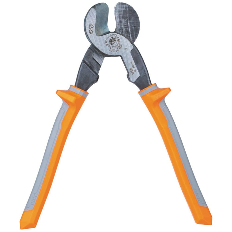Klein Tools 63225RINS Insulated High-Leverage Precision Cable Cutter, Made in USA, for Aluminum, Copper and Communications Cable, 9-Inch