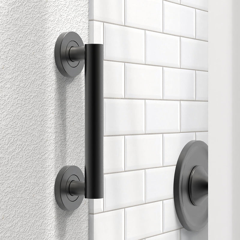 Bath, Shower and Toilet Safety Grab Bar for Seniors and Handicaps, ADA Compliant Mobility Aid Balance Assist Handle, Stainless Steel 9 Inch Matte Black