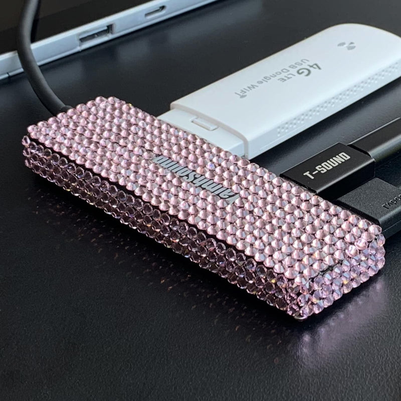 USB to USB C Adapter, YaimhSound Multi USB Port for Laptop, Pink USB Hub 3.0 for PC, MacBook, Mac Pro, Surface, Flash Drive, SSD, Keyboard, Mouse, Camera, Gaming Pink A+C to 4 USB