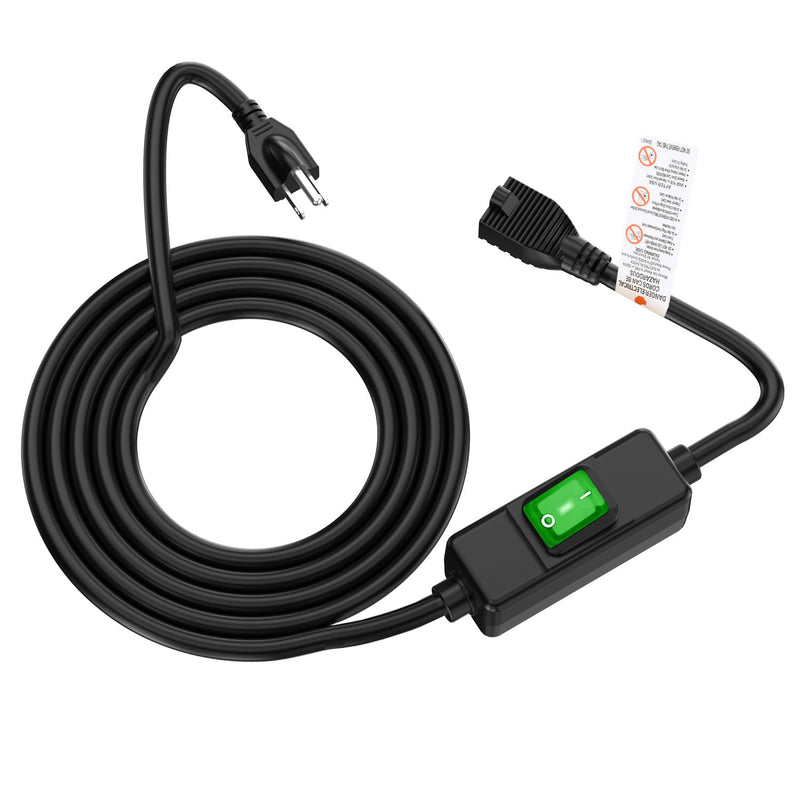 (15Feet) 3-Prong Outdoor Waterproof Extension Switch Cord, in-Line On/Off Switch Extension Cord, SJTW 14AWG 3C IP57 Waterproof,Max.20A 125V Heavy Duty Inline Switch… 15-Feet