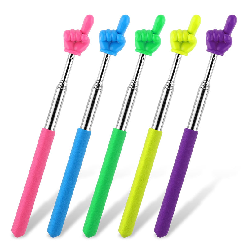 5 Pieces Teacher Pointer Stick, Extendable Finger Pointer Stick Teacher Pointer for Classroom Finger Reading Tools Teacher Must Haves Hand Pointing Stick for Teacher Classroom Supplies