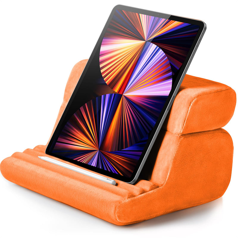 UGREEN Tablet Pillow Stand for Lap Soft Holder Bed with 3 Viewing Angles Adjustable Home Office Accessories Compatible with iPad Pro 13 12 11 10.5 Air Mini 5 4 3 2 Phone 16 15 14 E-Reader Orange