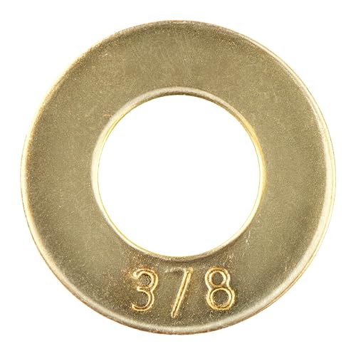 3/8" (100 Pack) Grade 8 SAE Washer, Thru-Hardened, Yellow Zinc by Makers Bolt 3/8" (100 pack)