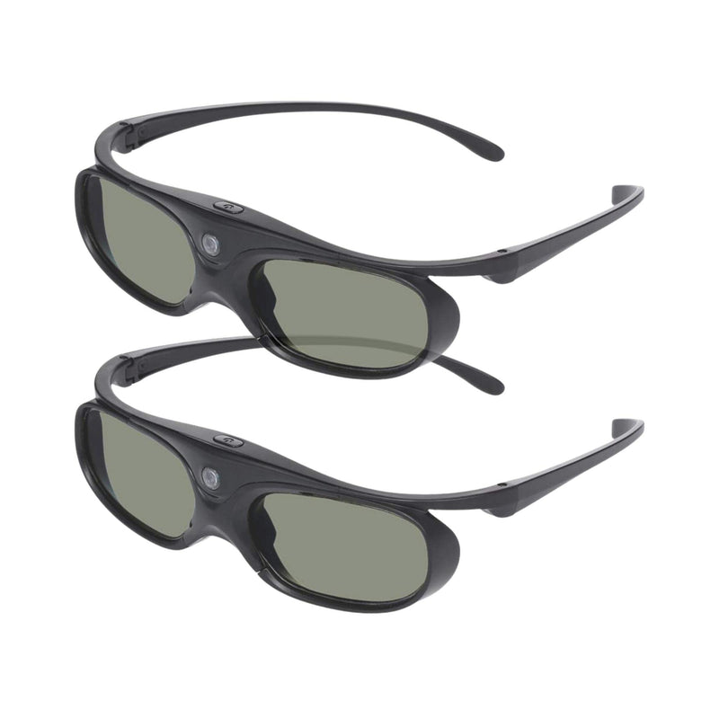 Sintron 2X ST08-DLP 3D Active DLP-Link Glasses Eyewear Rechargeable - 144Hz for 3D-Ready DLP Projectors Including Optoma, BenQ, Acer, Dell, Viewsonic, Vivitek, Sharp, LG, NEC, Mitsubishi (Black) Black