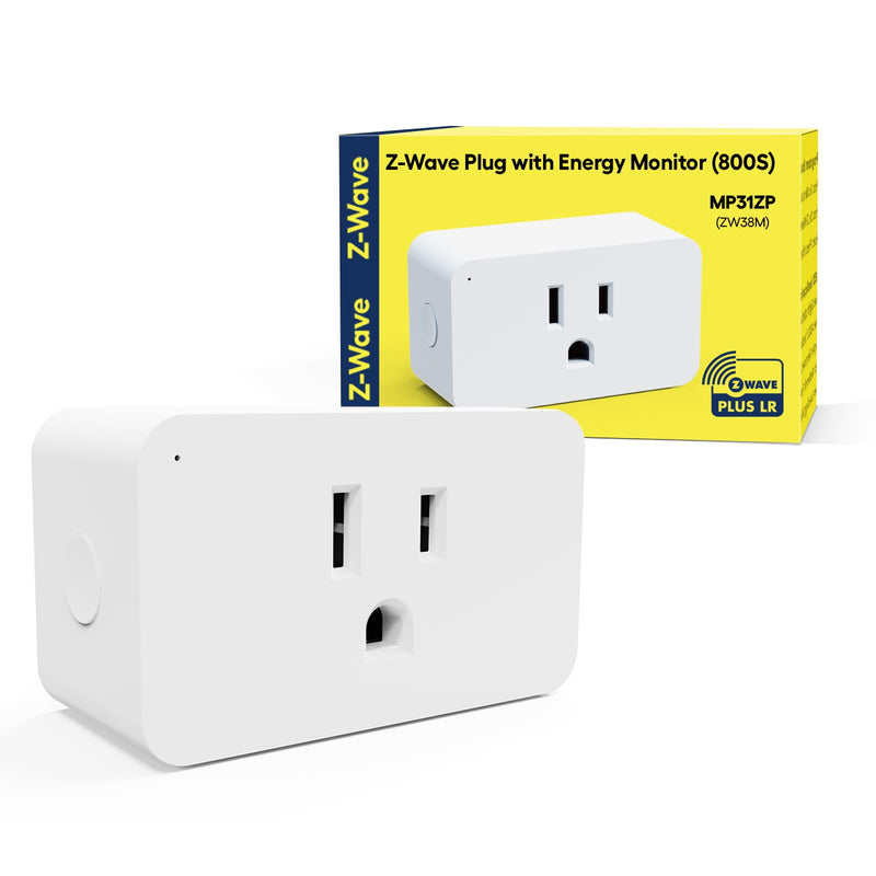 Minoston Zwave Plug, 800 Series with Energy Monitoring, Power Meter Z-Wave Outlet Switch, Z-Wave hub Required, Work with SmartThings, Wink, Vera, Z-Box Hub, Home Assistant (MP31ZP) LR 800S Energy Monitor Plug