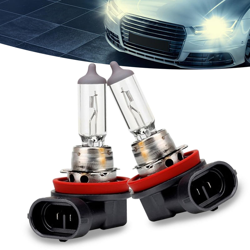 gunhunt 2 PCS Car H11-55W Halogen Bulb, 12V Quartz Lamp Beam Low/High Beam Fog Light Replace, All-in-one Plug and Play Lighting, Suitable for Replacement of Original H11 Bulb Model (Warm White Light) White #H11