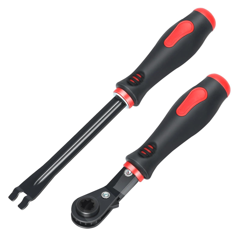 Automatic Slack Adjuster Tools, 5/16" Brake Adjustment Tool Ratcheting Wrench Air Brake System Adjustment Wrench Tools Set for Semi Truck Big Truck Trailers(2-Piece)