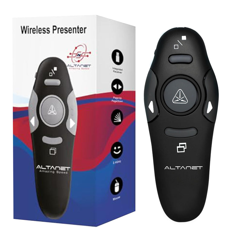 Wireless Presentation Clicker for PowerPoint Presentations, USB Dongle Presenter Remote with Pointer Slide Clickers for Mac/Windows/Linux, Computer/Laptop, Google Slide/PPT/Keynote (Ergonomic) Ergonomic