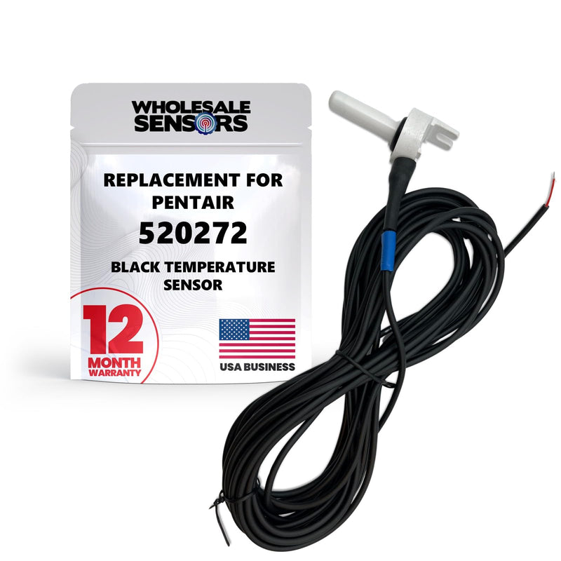 Wholesale Sensors Replacement for Pentair 520272 Black Temperature Sensor, 20FT Cable | 12-Month Warranty & USA Support