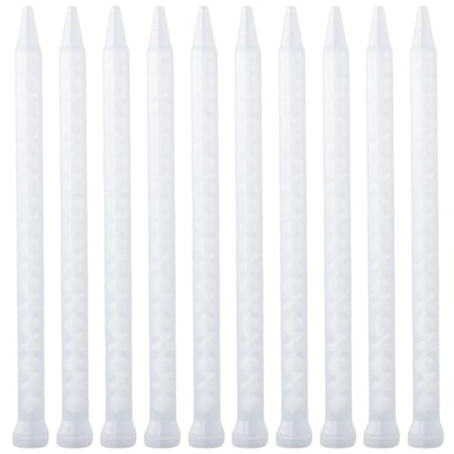 10 Pieces Epoxy Mixing Nozzle Tip Static Mixer Nozzle Tubes 18-Element Adhesive Cartridges Spiral Tip