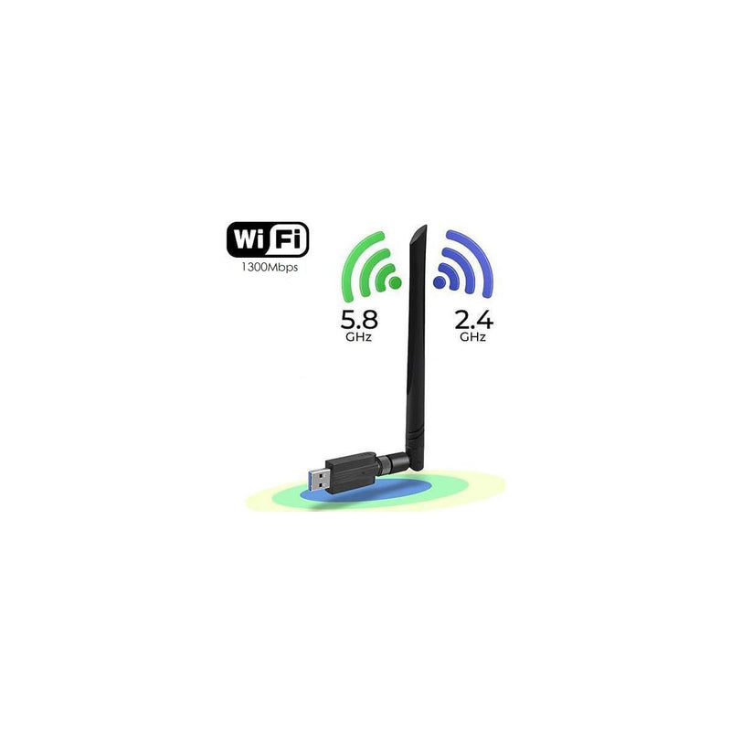 1300Mbps USB Wifi Adapter for PC, CORN Dual Band 2.4G/5.8G High Gain 5dBi Antenna Wireless Network Wi-Fi Dongle Adapter Support Windows 11/10, Windows 7, Windows 8, Windows Vista/XP, Mac OS 10.9-10.15