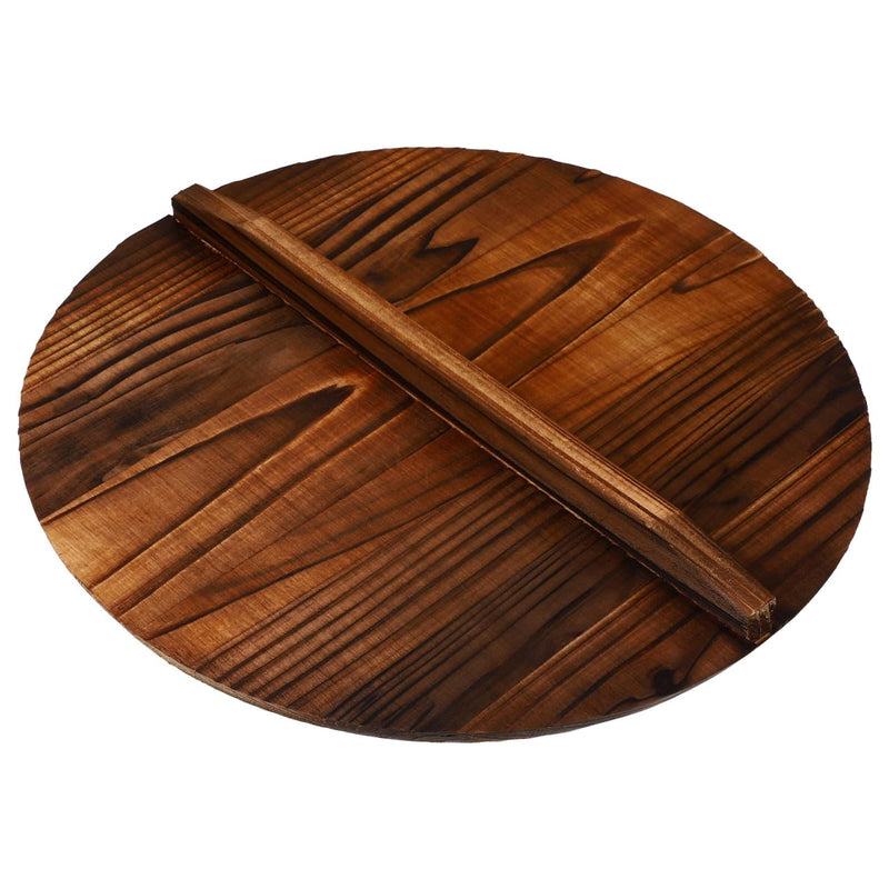 Anti-Scalding Pot Lid 12.59 Inch Wooden Handle Cover Kitchen Cooking Tool Anti Oil Splashing Protector for Home and Asian Wok Cooking 32*32*1.6cm As Shown