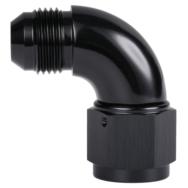 90 Degree 10AN Male to 10AN Female Swivel Full Flow Fitting Adapter Coupler Aluminum Black Black - 90 Degree