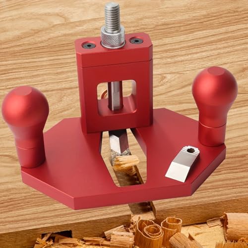 Router Plane Hand Wood Planer, Handheld Woodworking Tool, Woodworking Carpenter Tools Adjustable Woodcraft Trimming Knife Depth Stop Planer Wood Chamfering Slottinge (Red) Red