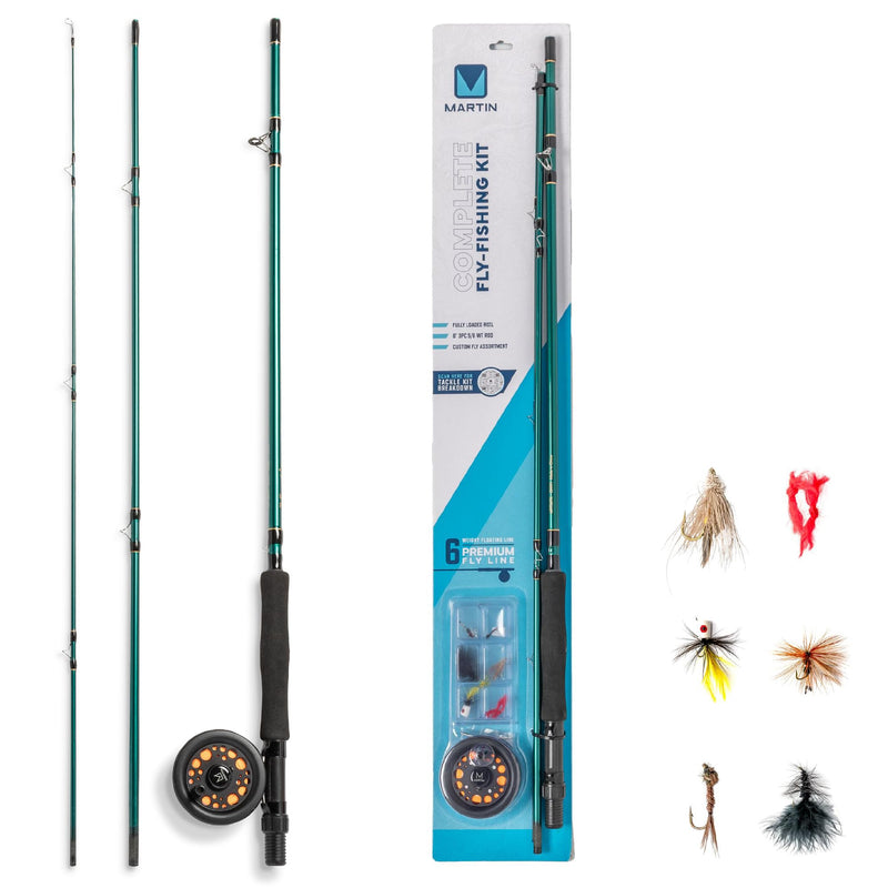 Martin Fly Reel and Fishing Rod Combo Kit Complete Fly