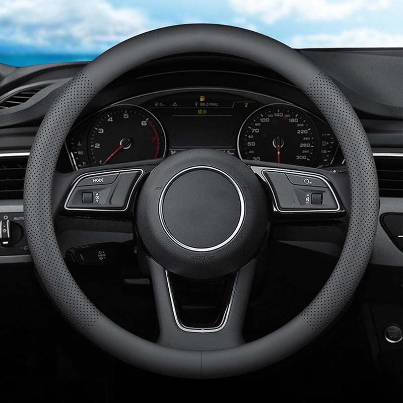 XHRING Car Steering Wheel Cover for Toyota Camry Rav4 Corolla Highlander Sienna CHR Avalon FJ Land Cruiser Yaris SE XSE LE Hybrid XLE TRD Cross Limited Platinum Accessories, 2026 Leather Black-M