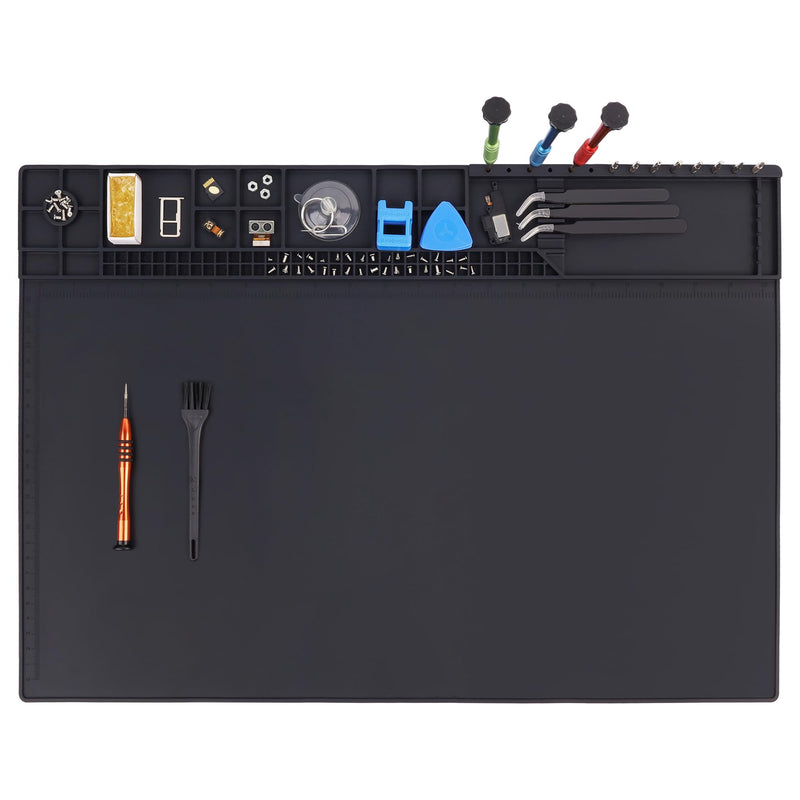 Premium Heat Resistant 932°F 22"x 14.2" Magnetic Silicone Soldering Mat Electronics Work Mat for Computer Cell Phone Laptop Repair,BGA Soldering Gun Iron Workbench Protection HP-150