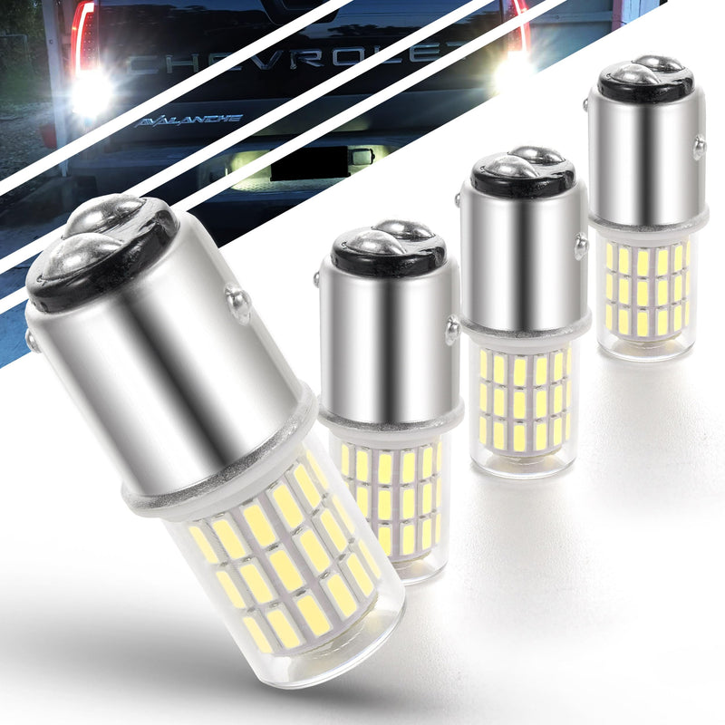 12 Volt Brake Lights 1157 2057 2357 7528 BAY15D 6000K Bright White LED Bulbs Replacement for RV Car Camper Trailer Tail Brake Stop Daytime Running Lights (DRL)Back-Up Reverse Lights,DC12-24V,4Pack 6000k white 1157 4pcs