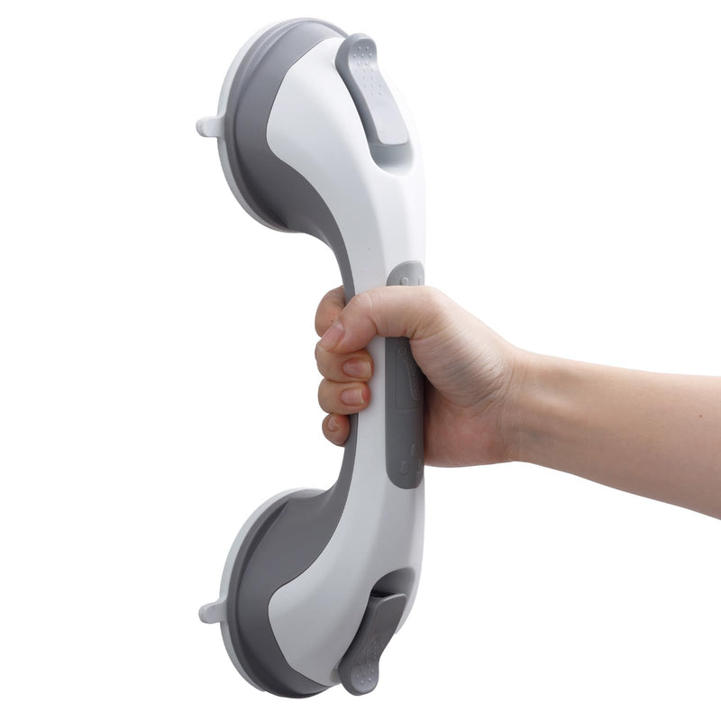 TAILI Shower Grab Bar, 12 Inch Shower Handle for Bathtubs and Elderly, Suction Grab Bars for Seniors Bathroom Safety Handles for Elderly, No Drilling Removable,Grey 12.2" Gray