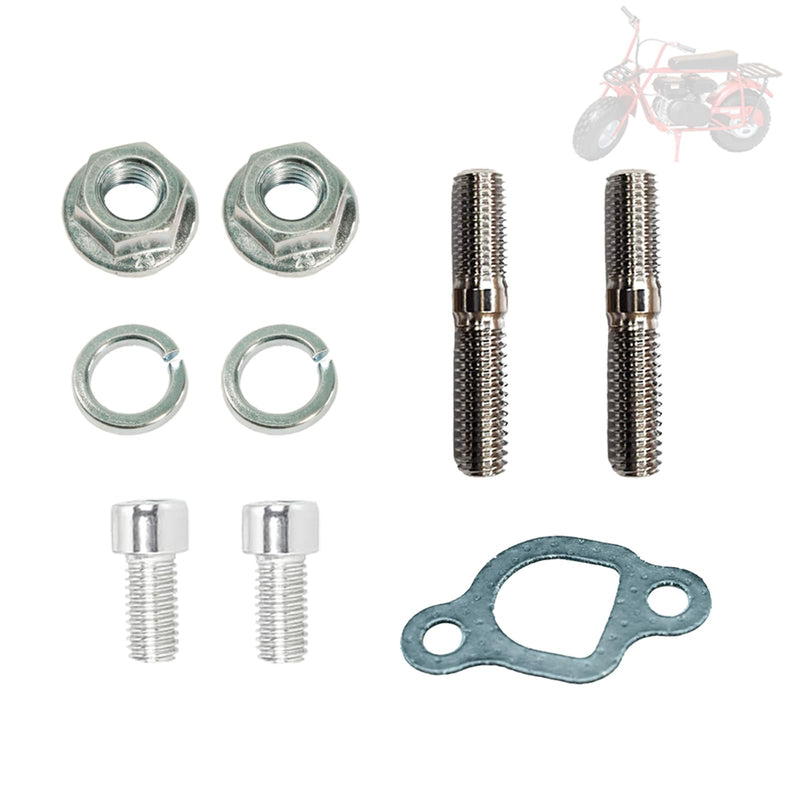 JMCHstore Exhaust Muffler Pipe Mounting Hardware Studs kit For Coleman CT200U BT200X KT196, Predator 212 Baja MB200 Mini Bike, Axis M200 212CC, Hisun 196cc Monster mega moto Engine, Go kart Muffler Mounting Kit