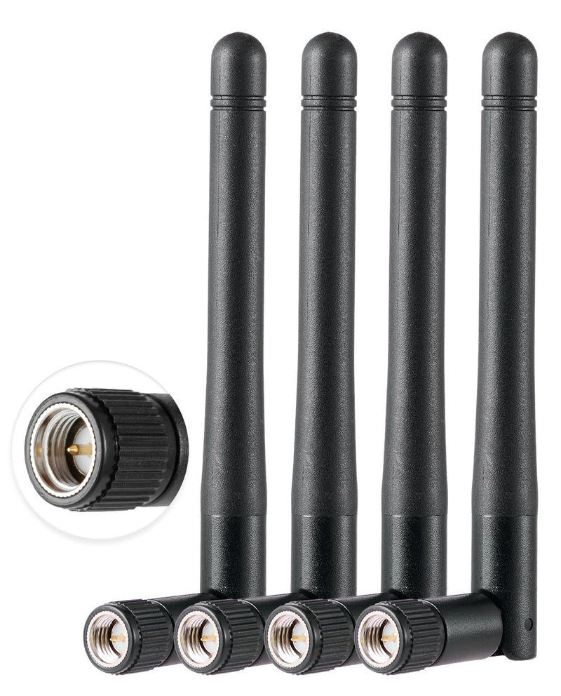 4PCS Dual Band WiFi Antenna 2.4GHz 5GHz 5.8GHz 3dBi MIMO SMA Male for WiFi Router Wireless LAN Card PCIe Card Router Video Surveillance Monitor 4pcs